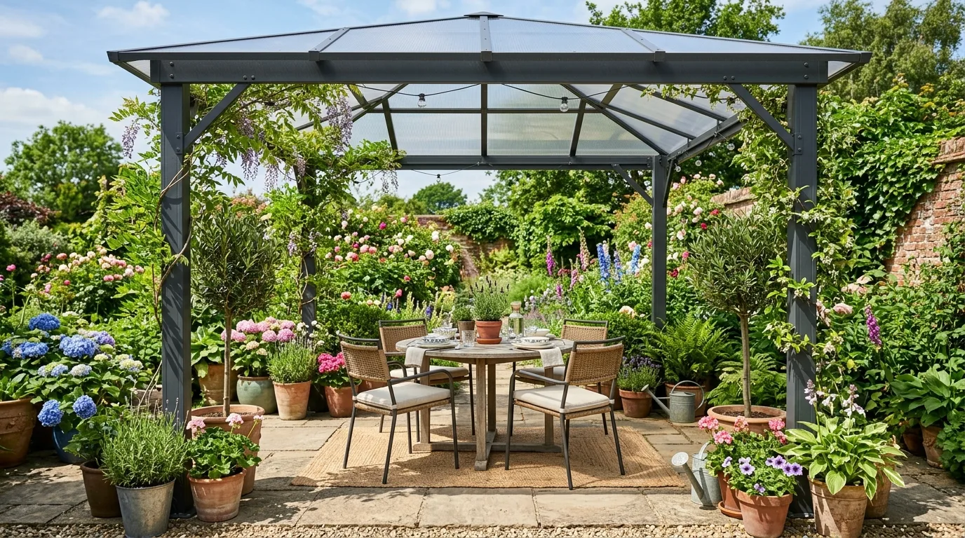 Pergola With Clear Roof Panels